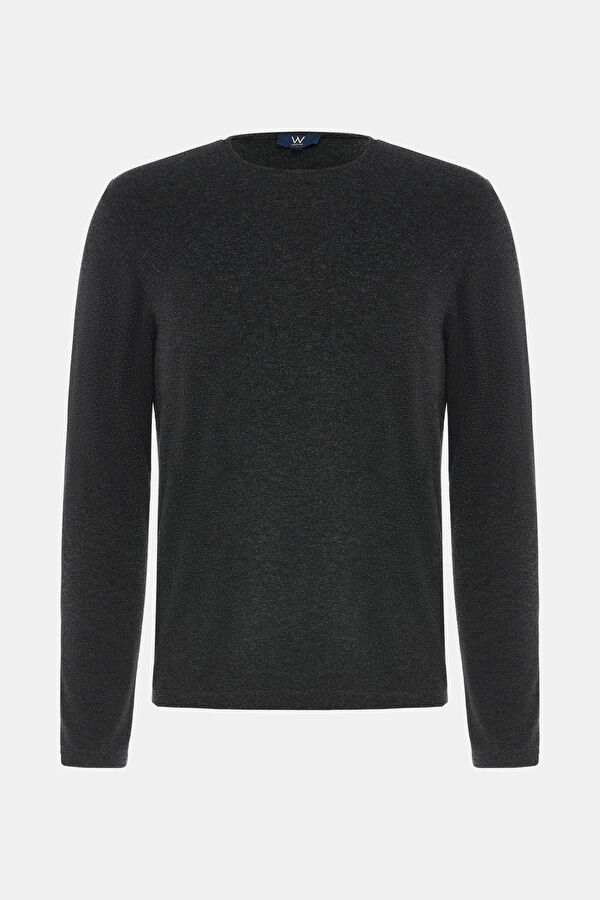 ANTRASİT BİSİKLET YAKA UZUN KOLLU SWEATSHIRT