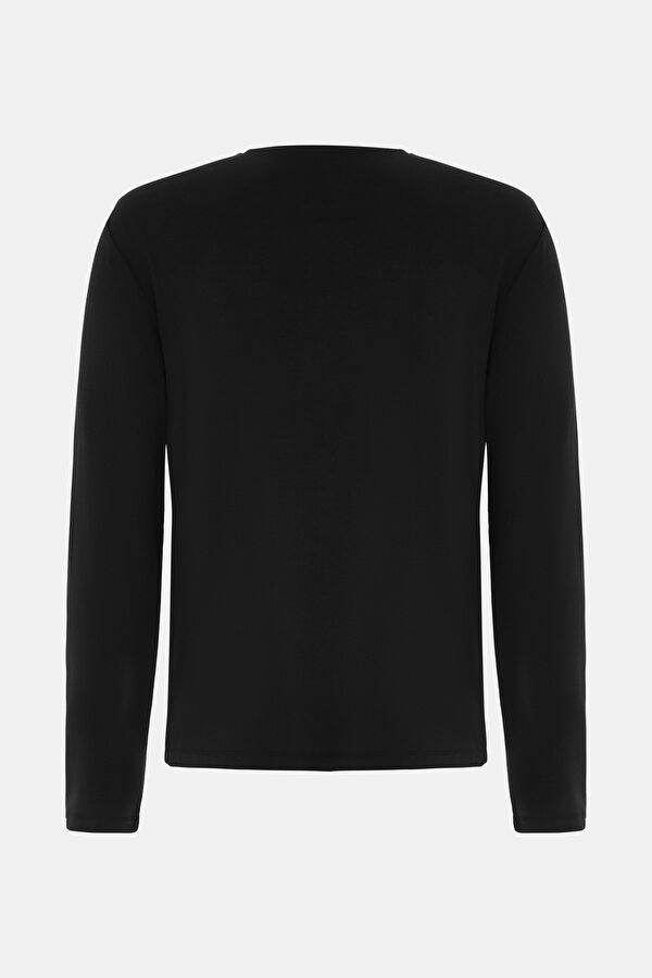 SİYAH BİSİKLET YAKA UZUN KOLLU SWEATSHIRT 2