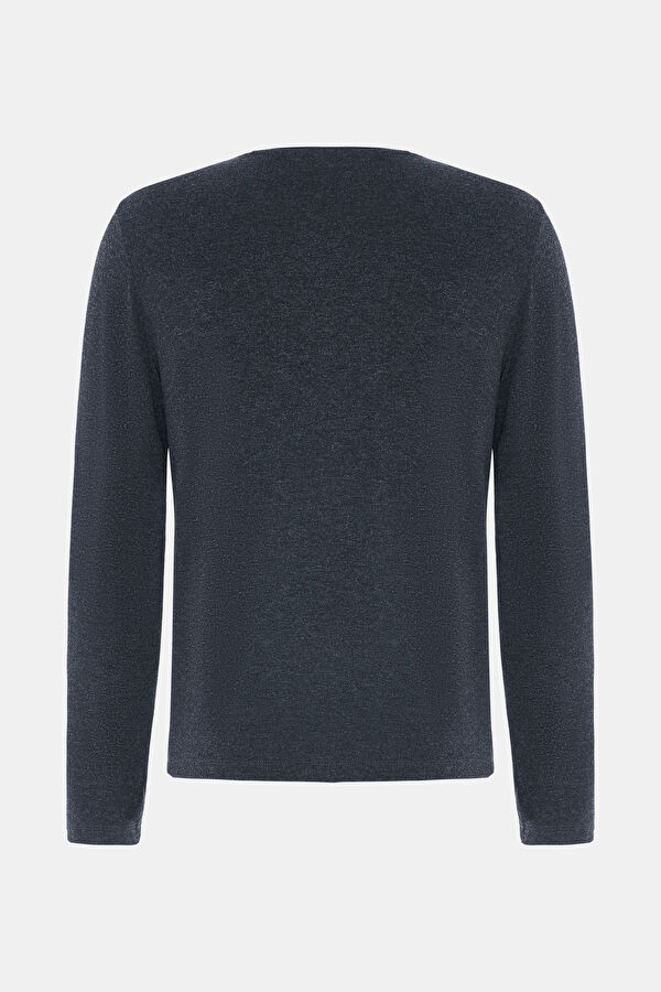 LACİVERT BİSİKLET YAKA UZUN KOLLU SWEATSHIRT 2