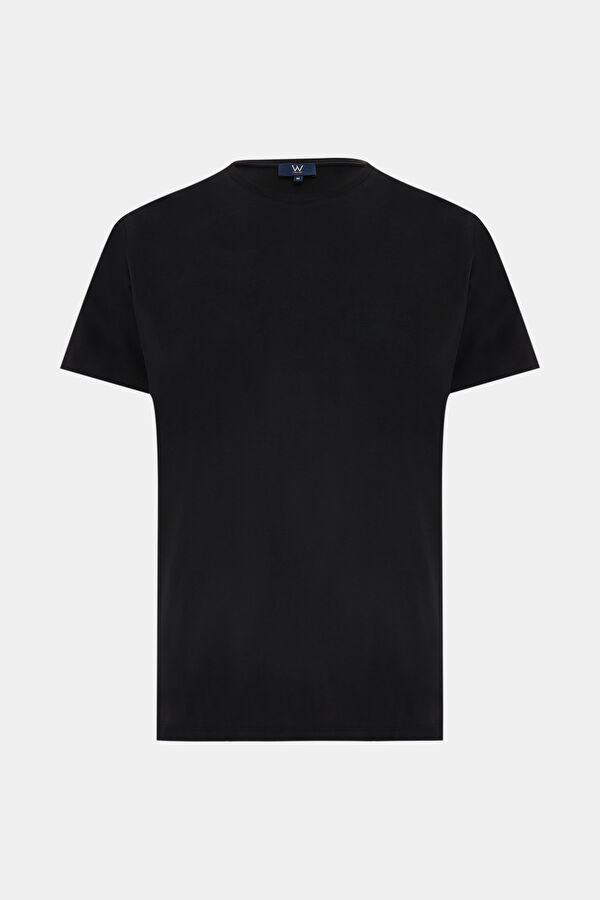SİYAH BİSİKLET YAKA T-SHIRT