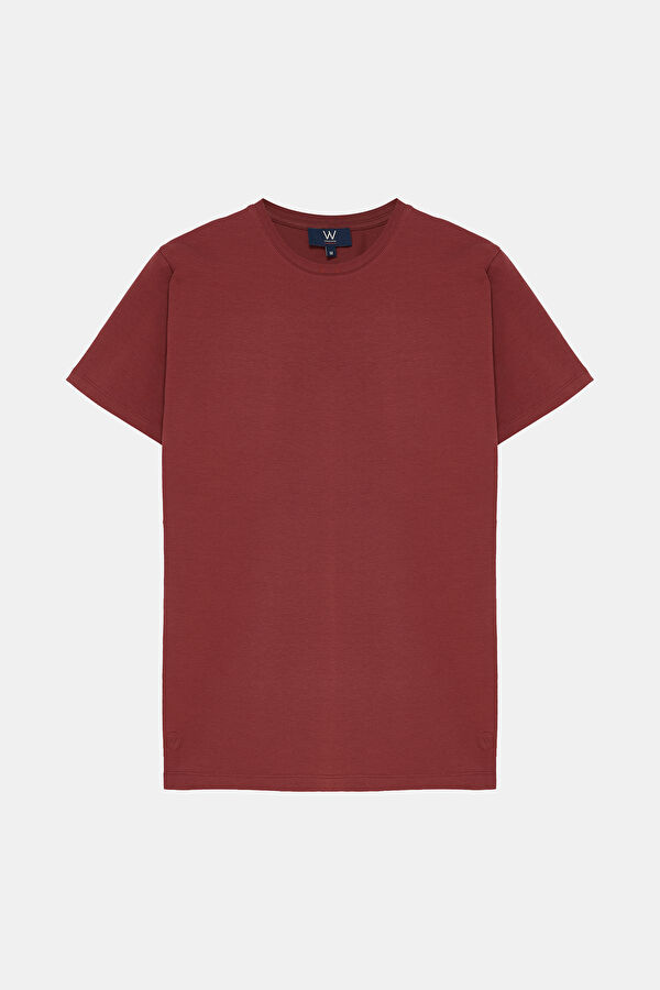 BORDO BİSİKLET YAKA T-SHIRT