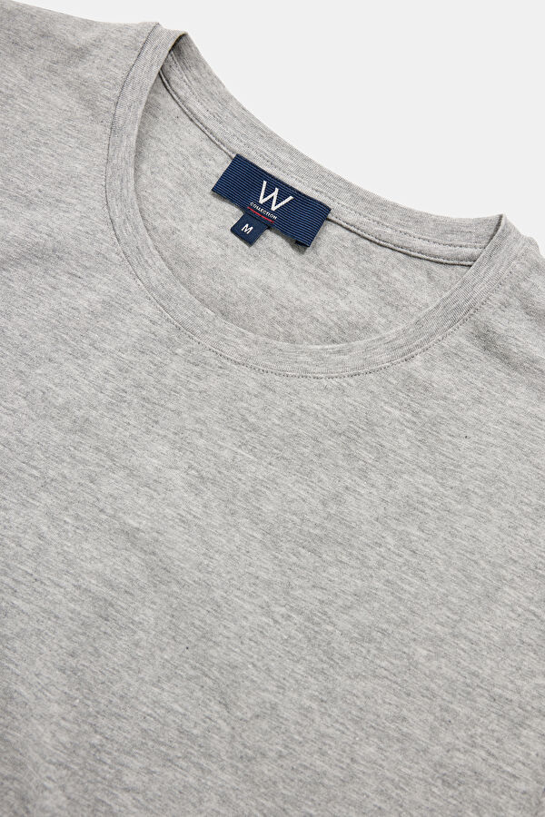GRİ MELANJ BİSİKLET YAKA T-SHIRT 3