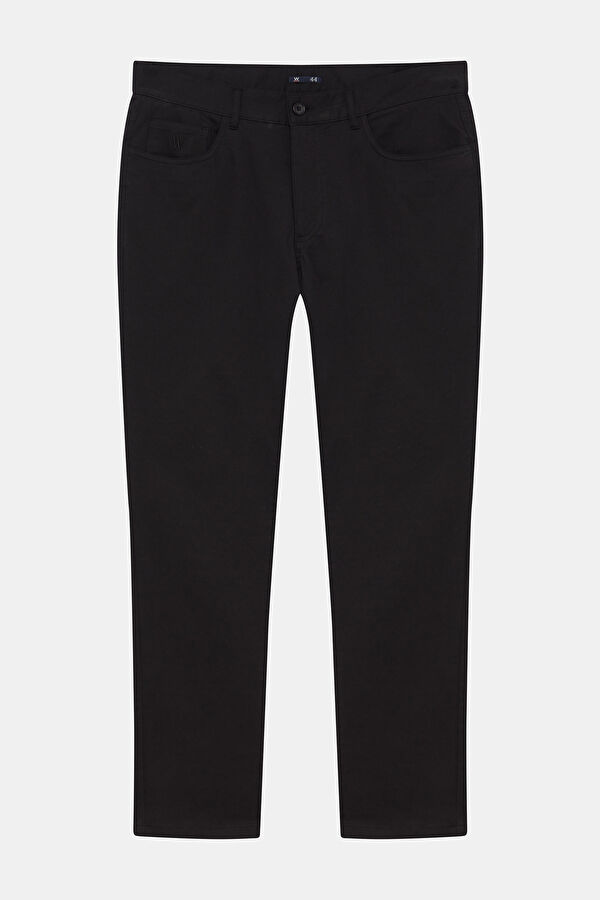 SİYAH BORU PAÇA DIAGONAL ÇİZGİLİ SPOR PANTOLON 3