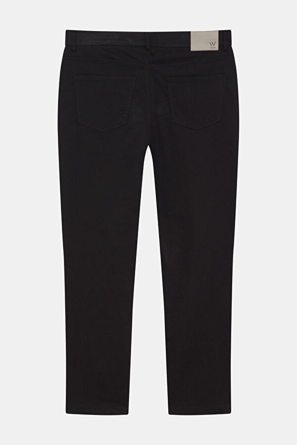 SİYAH BORU PAÇA DIAGONAL ÇİZGİLİ SPOR PANTOLON 4