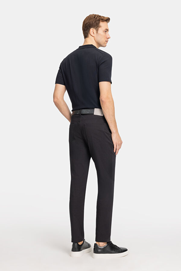 SİYAH BORU PAÇA DIAGONAL ÇİZGİLİ SPOR PANTOLON 2