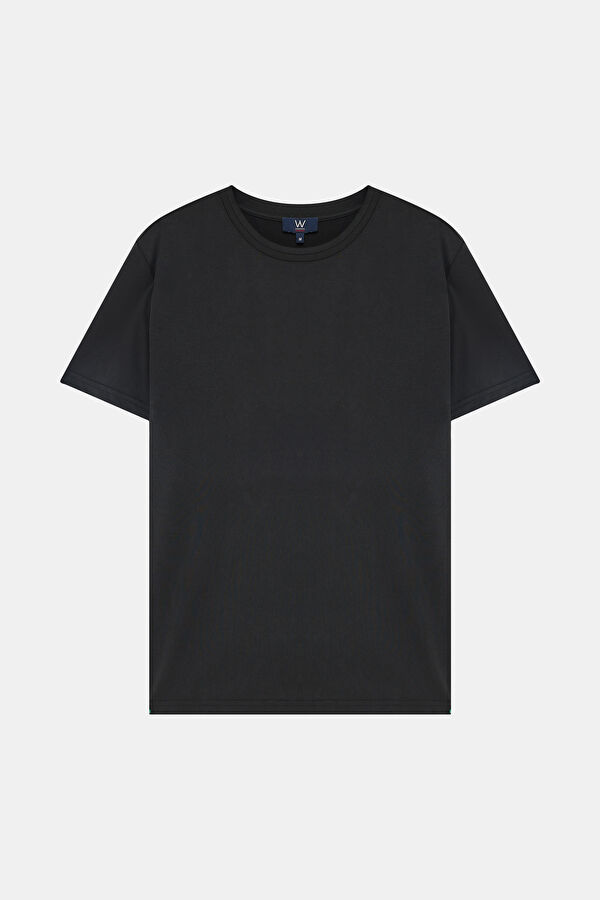 SİYAH BİSİKLET YAKA T-SHIRT