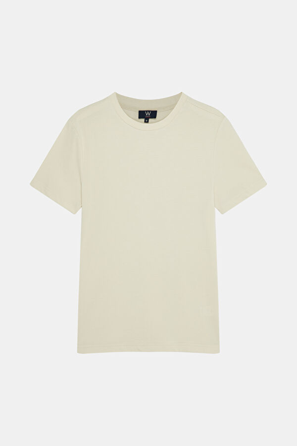 BEJ BİSİKLET YAKA T-SHIRT