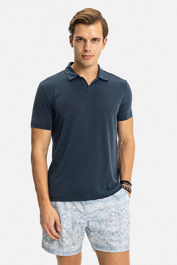 STANDART KALIP LACİVERT POLO YAKA T-SHİRT 4