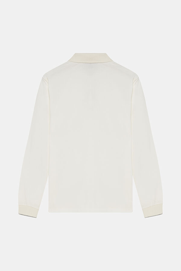 EKRU POLO YAKA UZUN KOLLU SWEATSHIRT 2