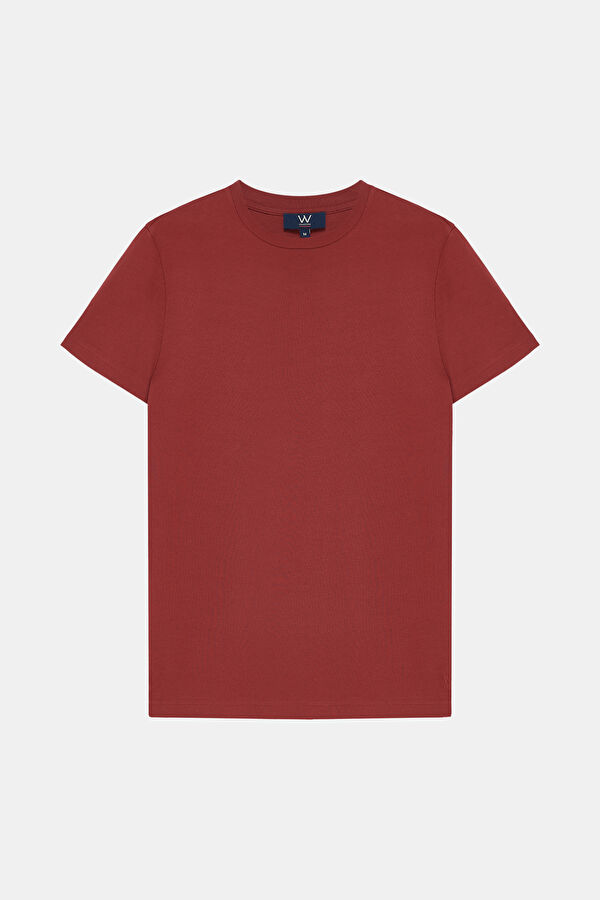 KOYU KIRMIZI BİSİKLET YAKA T-SHIRT