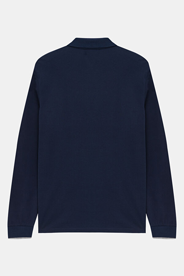 LACİVERT POLO YAKA UZUN KOLLU SWEATSHIRT 2