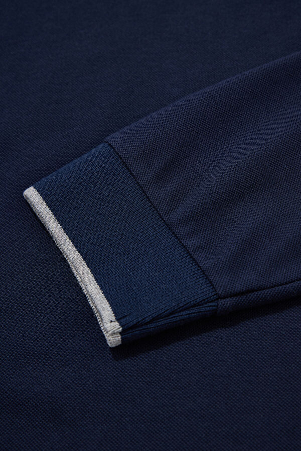 LACİVERT POLO YAKA UZUN KOLLU SWEATSHIRT 4