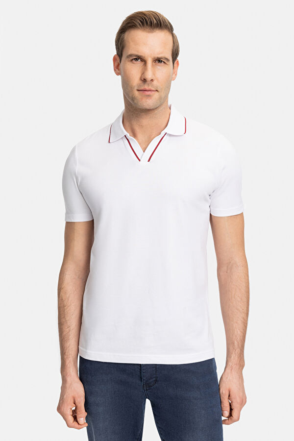 BEYAZ POLO YAKA T-SHIRT