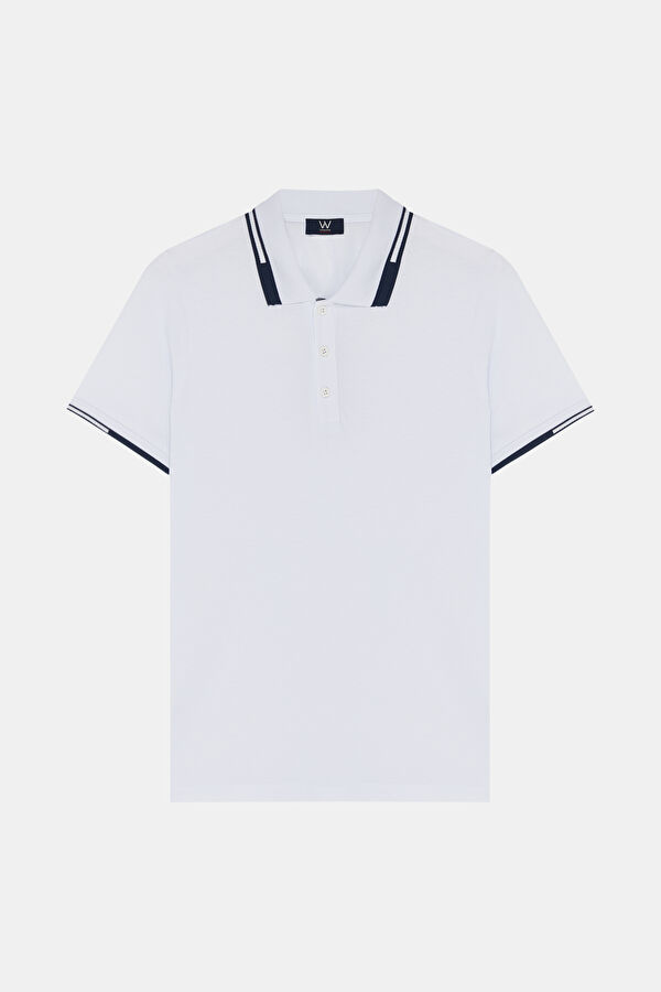 BEYAZ POLO YAKA T-SHİRT