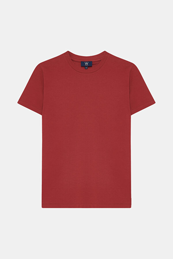 KOYU KIRMIZI BİSİKLET YAKA T-SHIRT