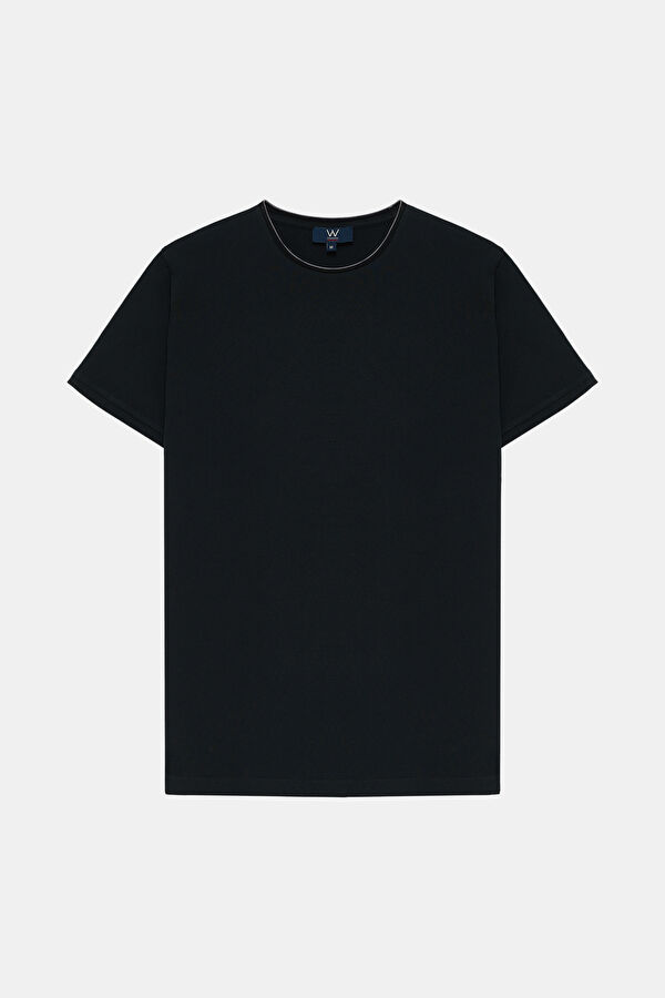 SİYAH BİSİKLET YAKA T-SHIRT