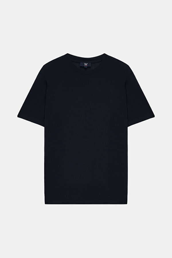 LACİVERT BİSİKLET YAKA T-SHIRT