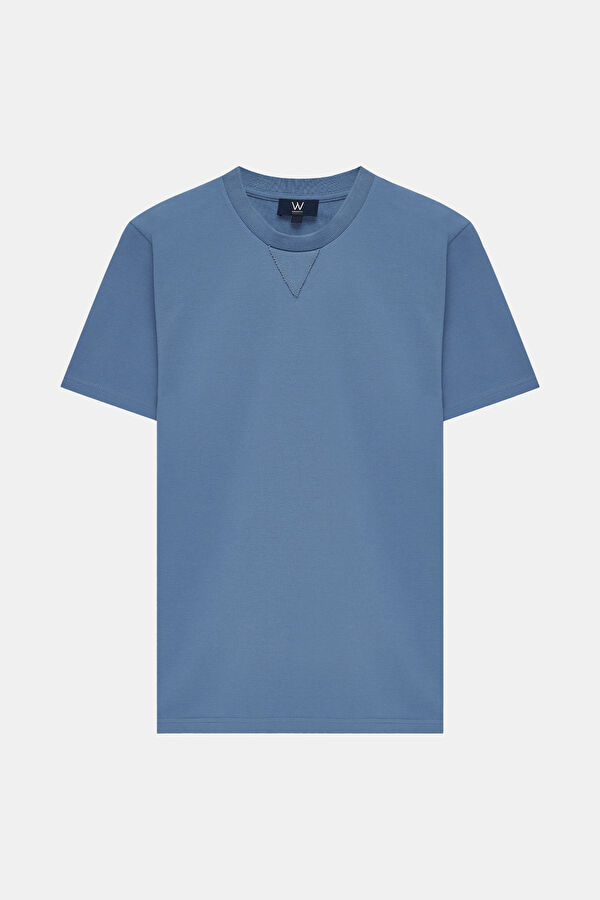 MAVİ BİSİKLET YAKA T-SHIRT