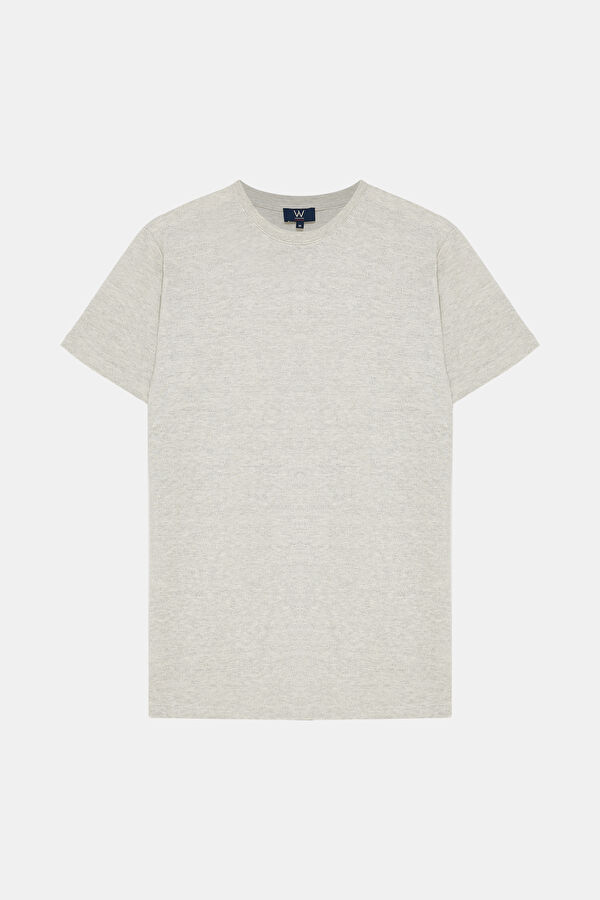 GRİ BİSİKLET YAKA T-SHIRT
