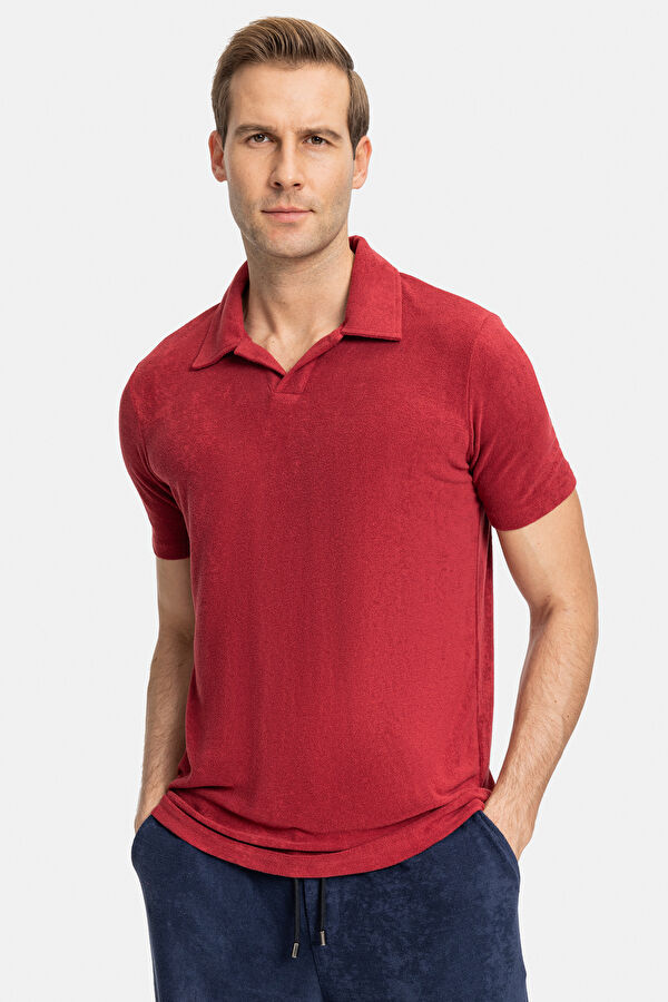 KIRMIZI POLO YAKA T-SHIRT