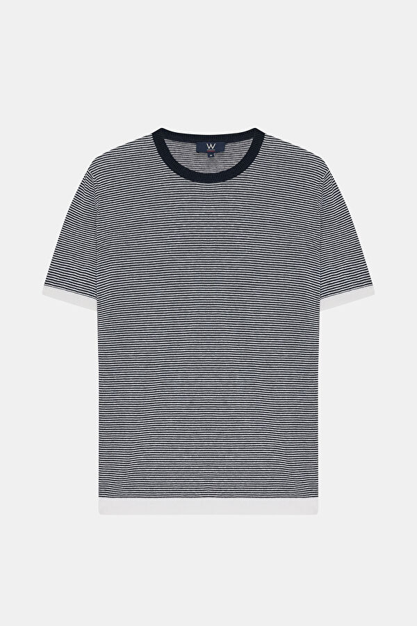 LACİVERT BİSİKLET YAKA T-SHIRT