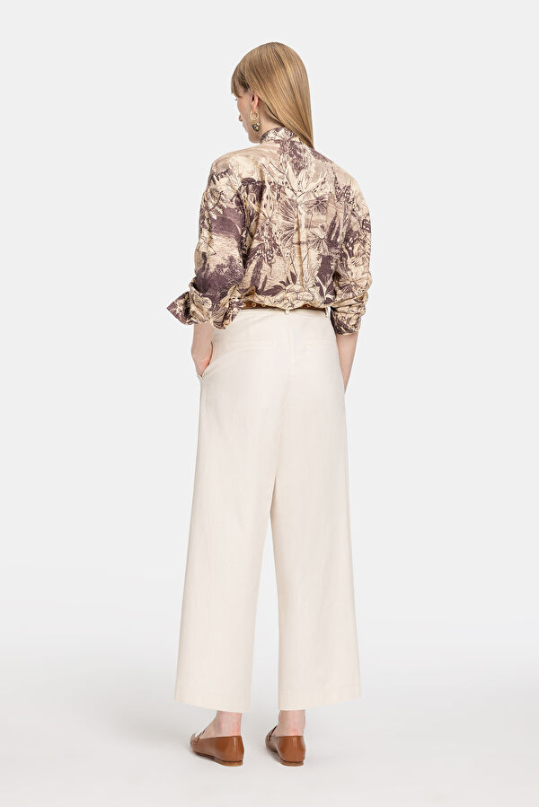 EKRU WIDE LEG PANTOLON 2