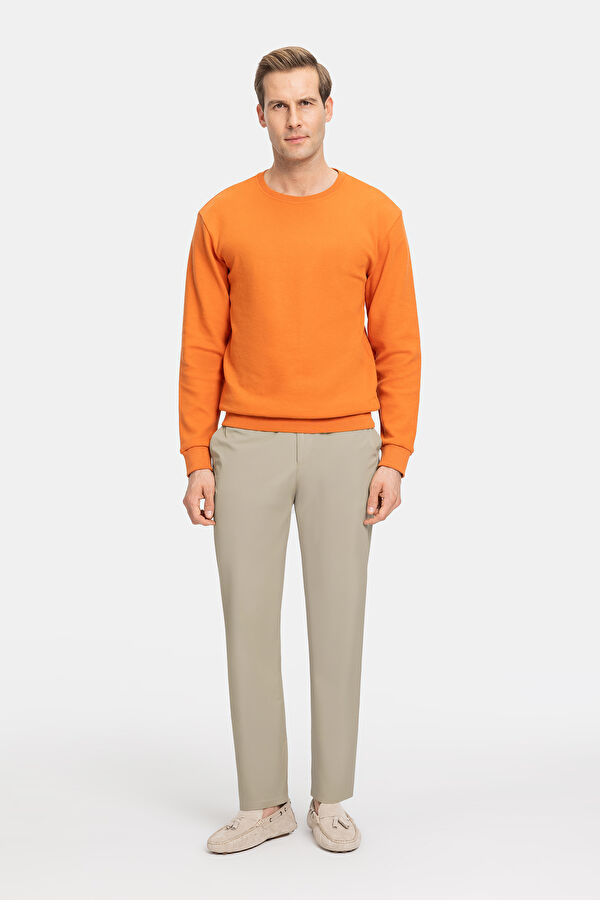TURUNCU BİSİKLET YAKA UZUN KOLLU SWEATSHIRT 3