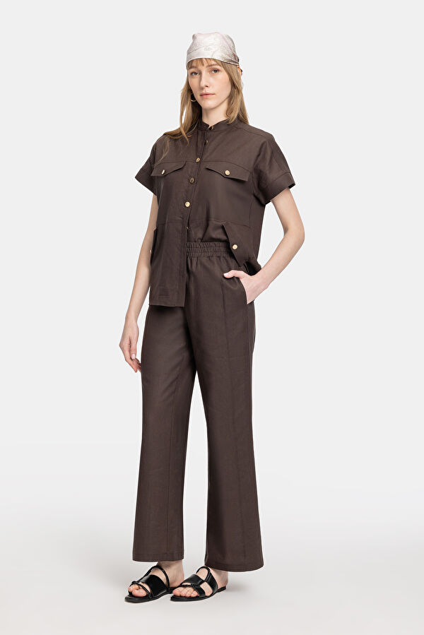KAHVE WIDE LEG PANTOLON