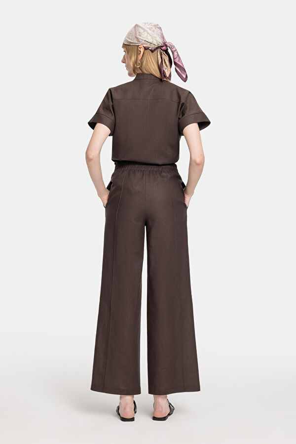 KAHVE WIDE LEG PANTOLON 2