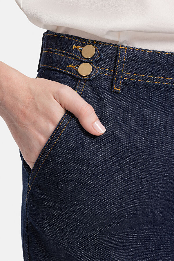 LACİVERT WIDE LEG JEAN PANTOLON 4