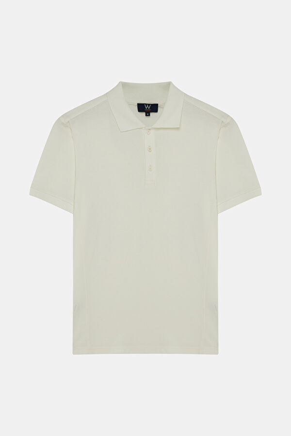 BEYAZ POLO YAKA T-SHİRT