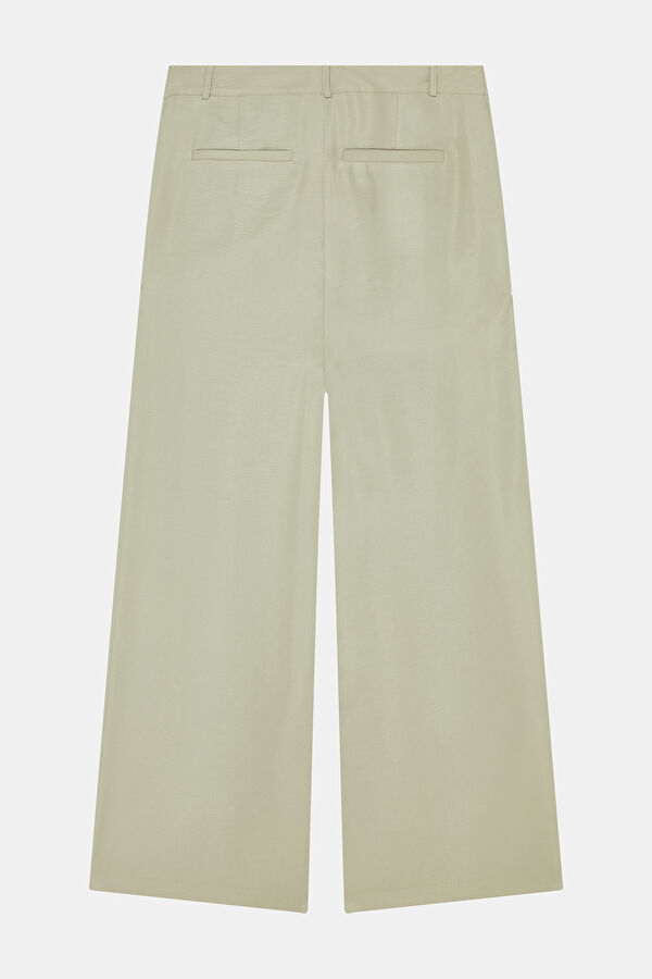 AÇIK HAKİ WIDE LEG PANTOLON 2