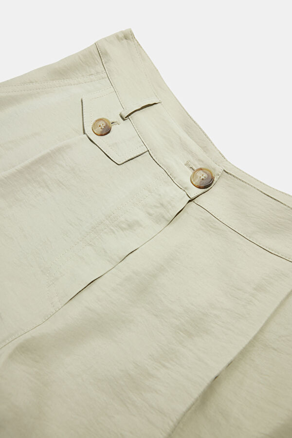 AÇIK HAKİ WIDE LEG PANTOLON 3