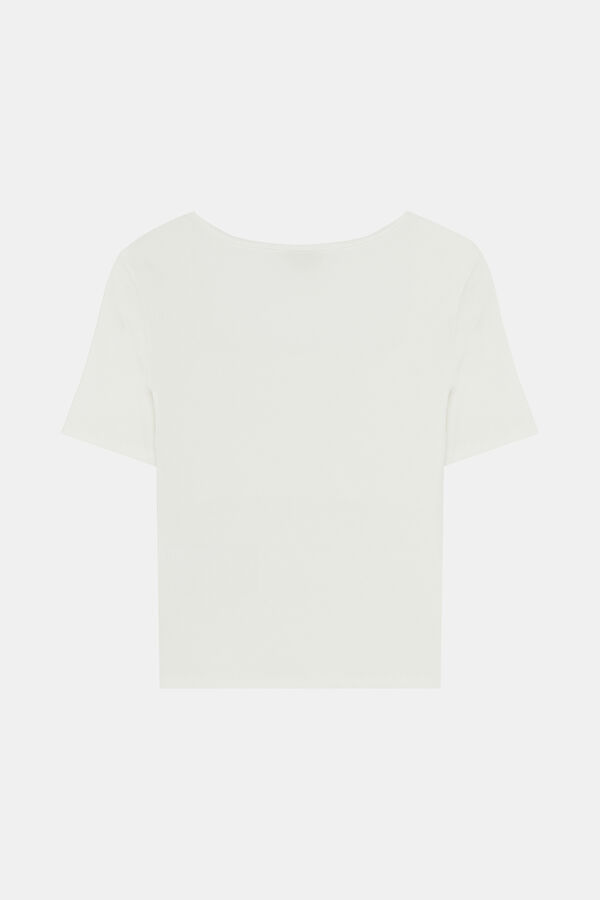 EKRU KARE YAKA TSHIRT 2
