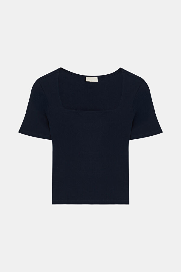 LACİVERT KARE YAKA TSHIRT