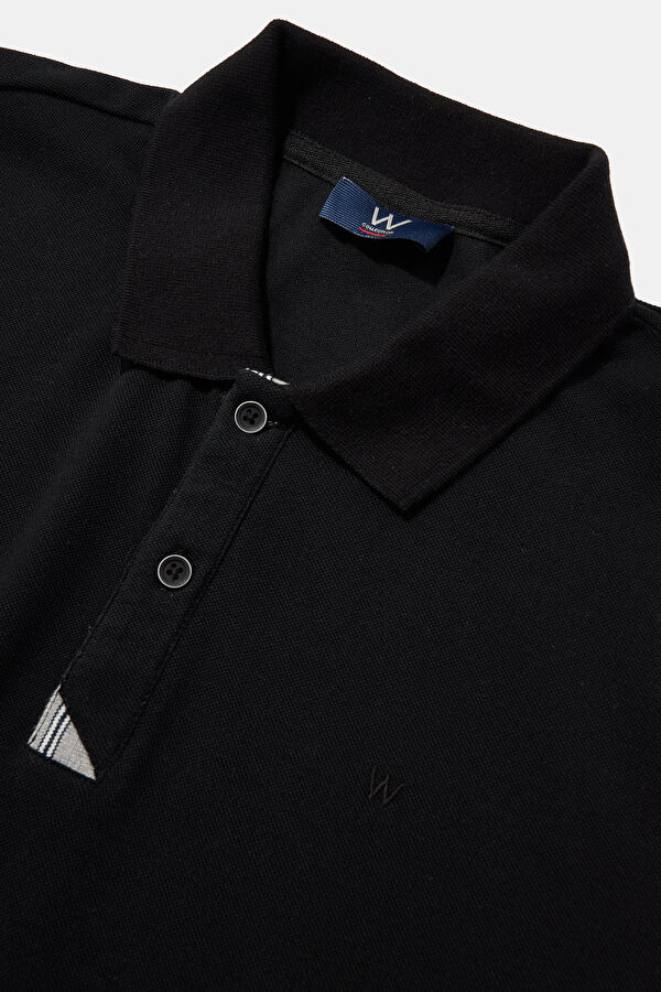 SİYAH POLO YAKA UZUN KOLLU SWEATSHİRT 3