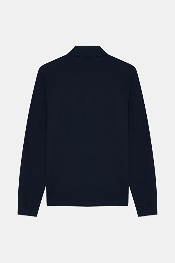 LACİVERT POLO YAKA UZUN KOLLU SWEATSHİRT 2