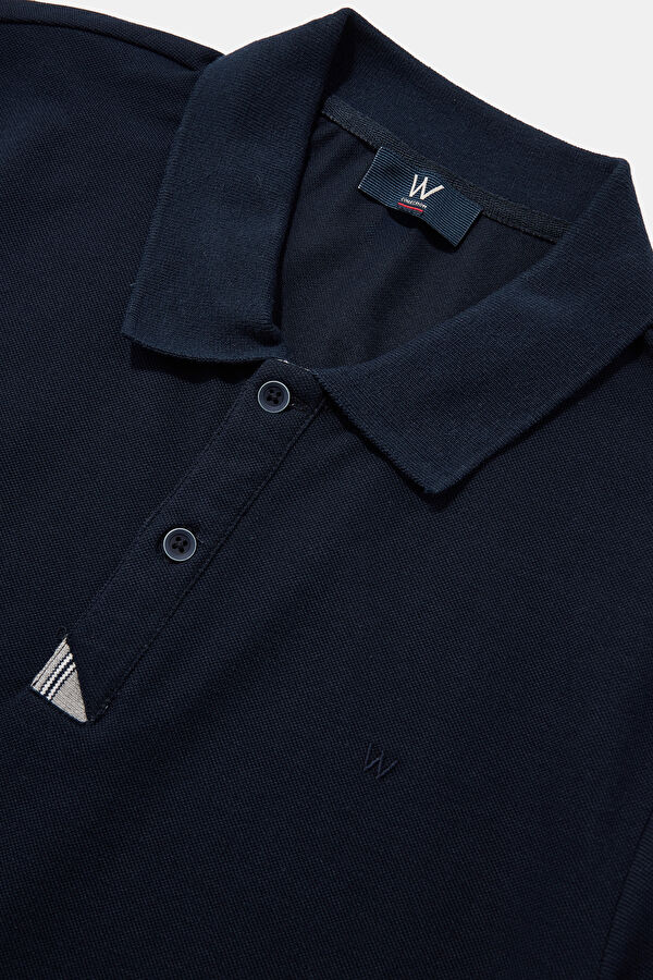 LACİVERT POLO YAKA UZUN KOLLU SWEATSHİRT 3