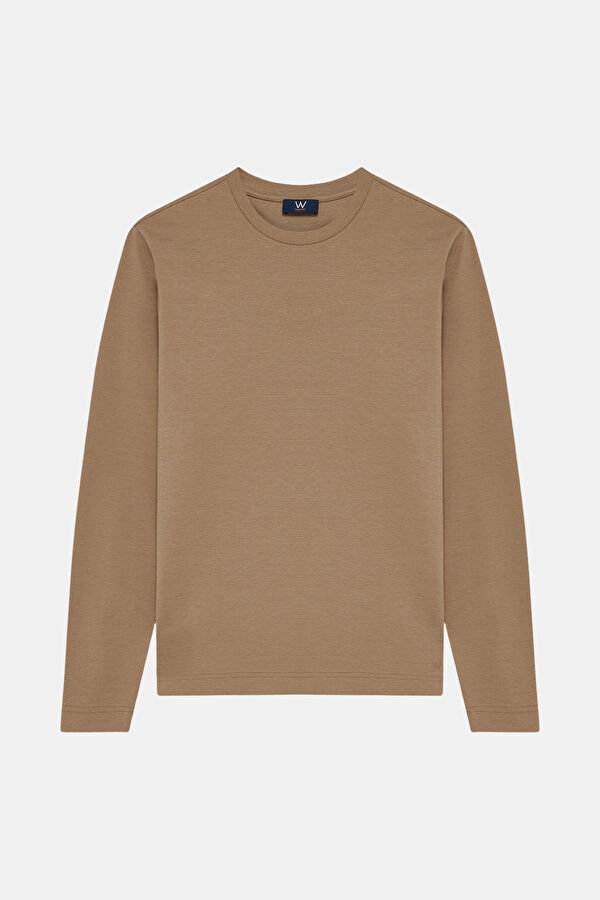 CAMEL BİSİKLET YAKA UZUN KOLLU SWEATSHİRT