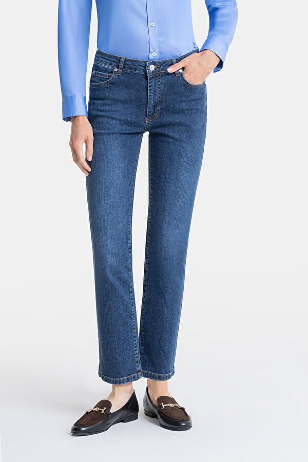 İNDİGO TAŞ DETAYLI JEAN PANTOLON 2