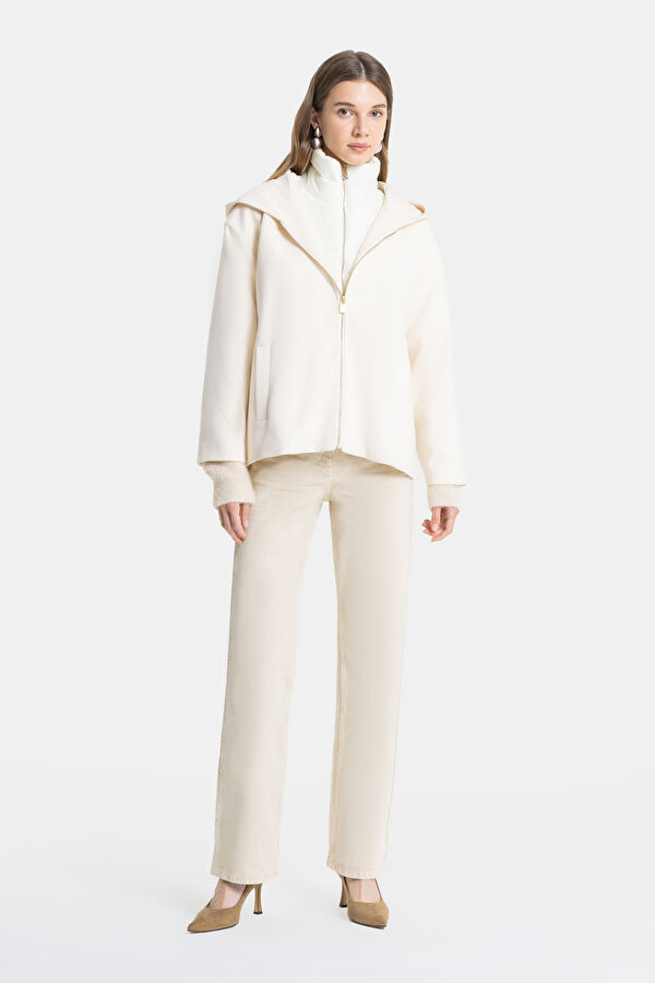 EKRU ÇIKABİLİR YAKALI MONT