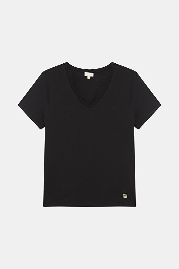 SİYAH V YAKA TSHIRT