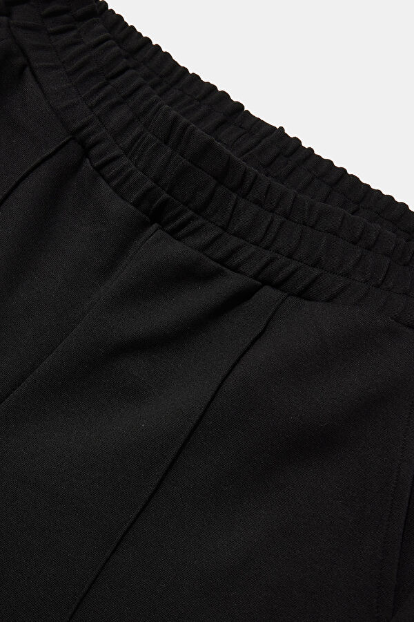 SİYAH WIDE LEG SPOR PANTOLON 3