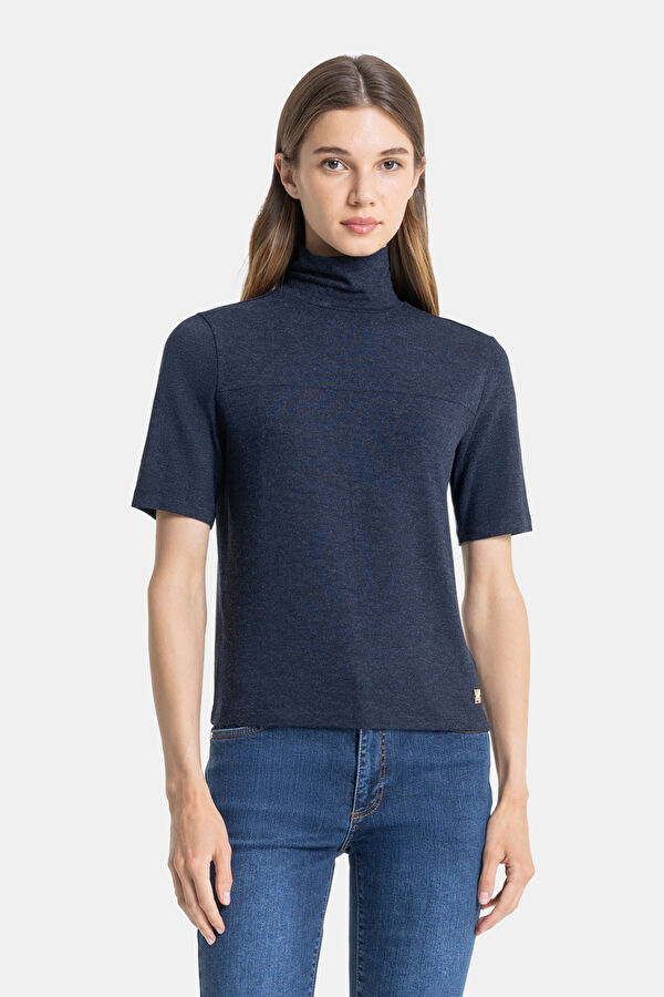 LACİVERT BALIKÇI YAKA TSHIRT