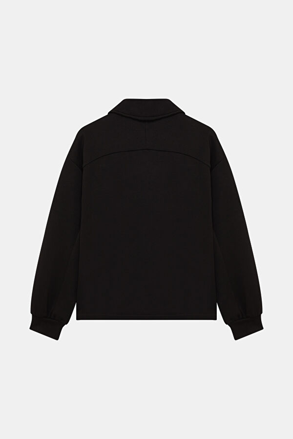 SİYAH YAKA DETAYLI SWEATSHIRT 2