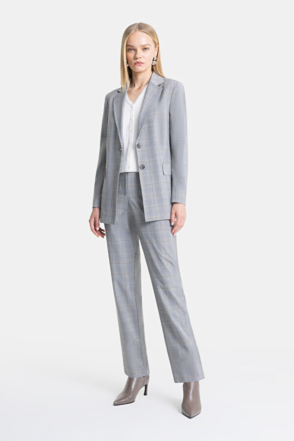 GRİ EKOSE YÜNLÜ BLAZER