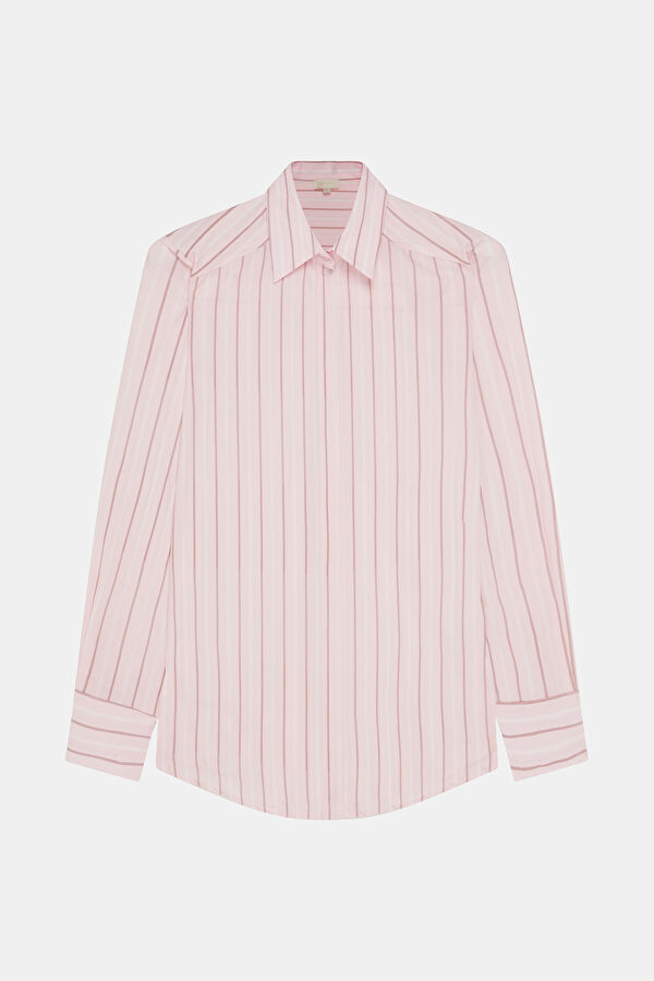 PEMBE ÇİZGİLİ GÖMLEK
