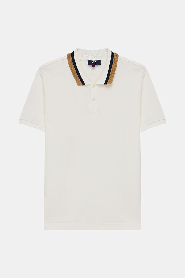 BEYAZ POLO YAKA T-SHİRT