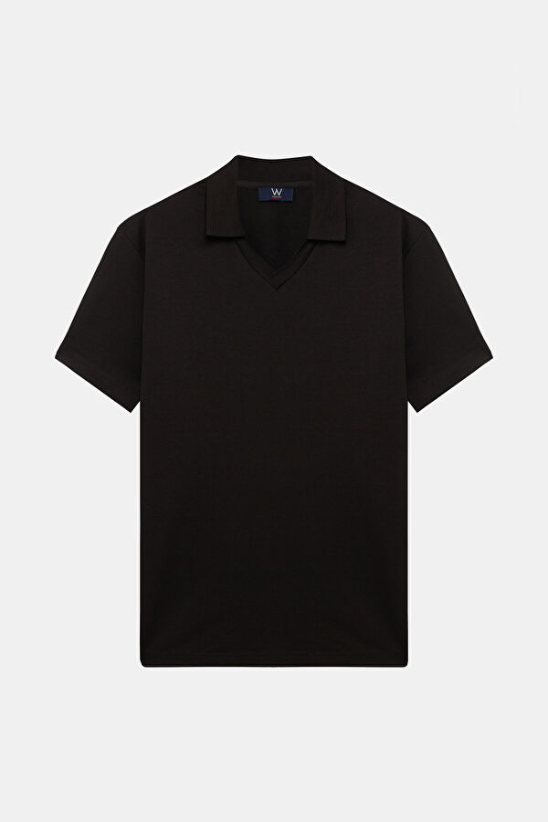 STANDART KALIP SİYAH POLO YAKA T-SHİRT