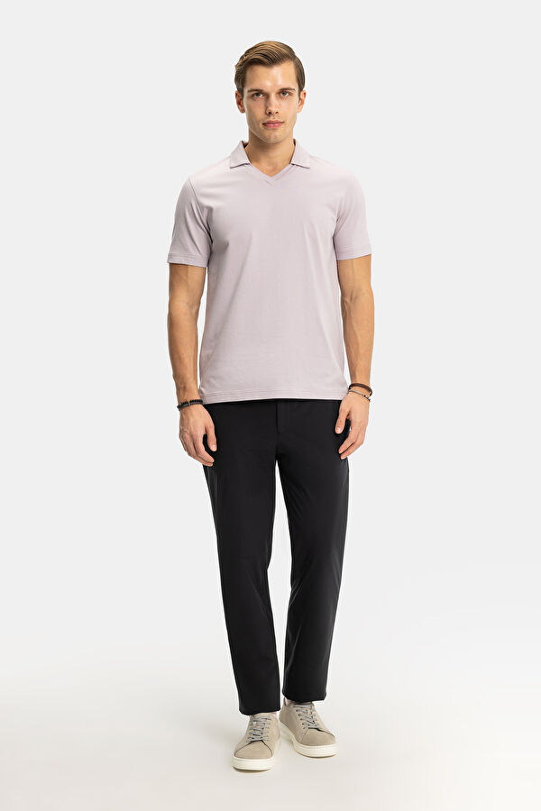 STANDART KALIP LİLA POLO YAKA T-SHİRT 4